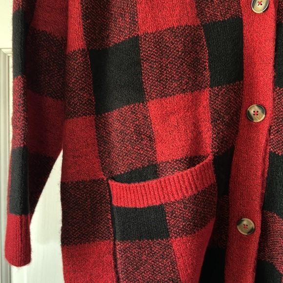 Style & Co Buffalo Plaid Button Up Sweater 1X NWT - Picture 5 of 11